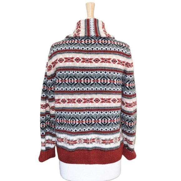 TELLURIDE CLOTHING CO. Fair Isles/Nordic Knit Cardigan w/ Shawl Collar - Picture 6 of 8